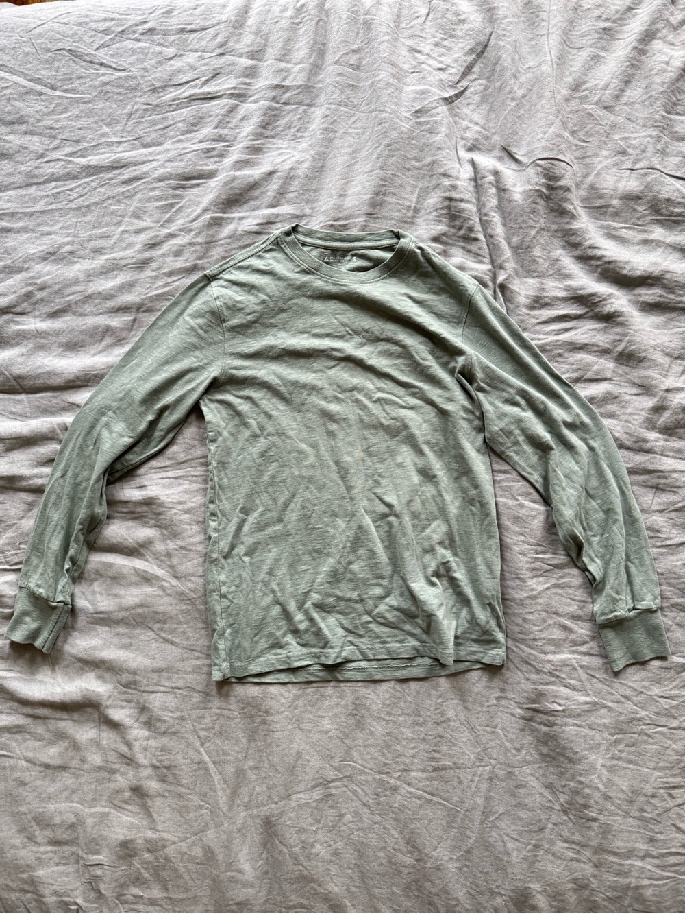 American Giant - Premium Slub Long Sleeve Tee - Sage Green - S